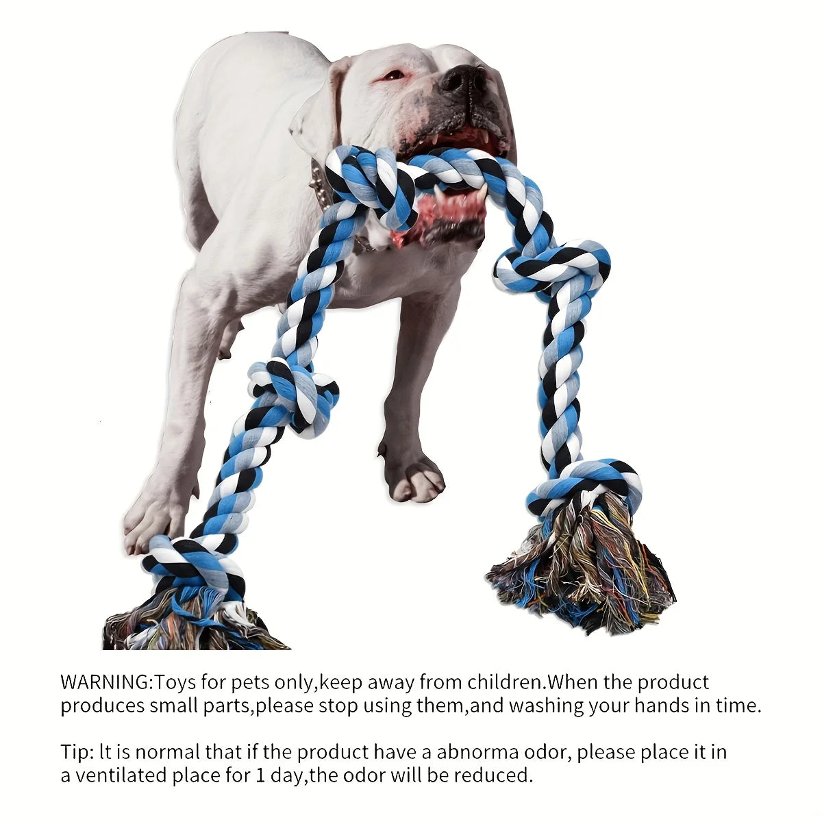 1pc Heavy-Duty Dog Rope Toy with Teeth Cleaning & Chewing - Extra Long Rope -Durable Chew Toy for Teeth Cleaning dog accessories